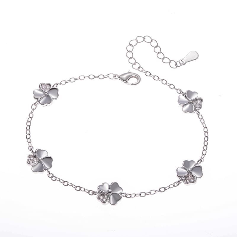 Women's Jewelry Four Leaf Clover Five Flower Bracelet Ins Niche Simple Rose Gold Flower Bracelet Couple Hand Jewelry