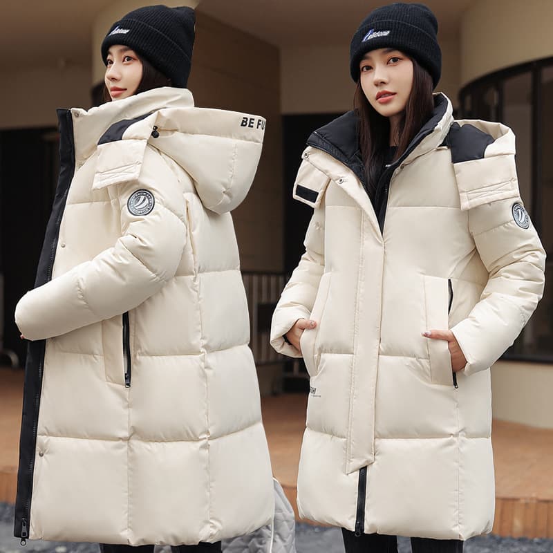 Women's long over the knee padded padded jacket jacket