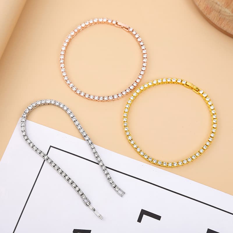 Hip hop line alloy accessories bracelet tennis necklace accessories men's simple jewelry