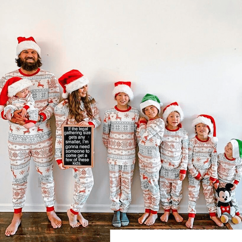 Women's Christmas family dress home set pajamas set