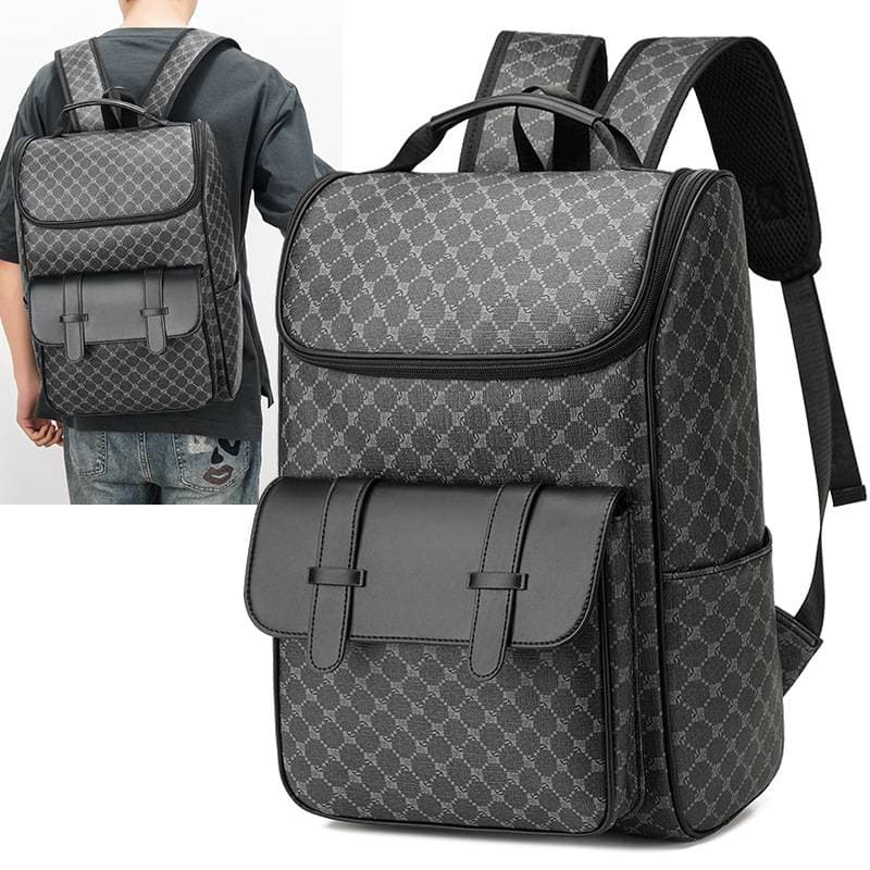 PrinceBird Unisex Backpack – 15" Laptop PU Leather Rucksack With Cushioned Straps & Waterproof Design
