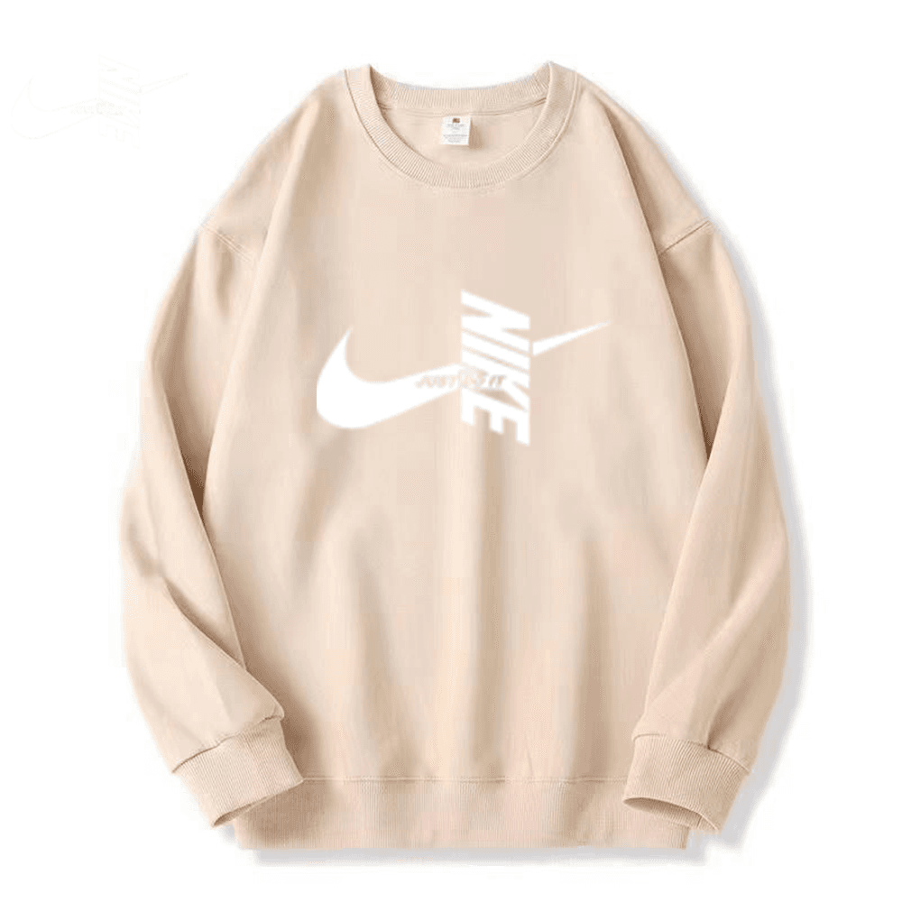 Sweat-shirt Nike noir de luxe à col rond avec logo Swoosh vertical, haut en coton streetwear sport