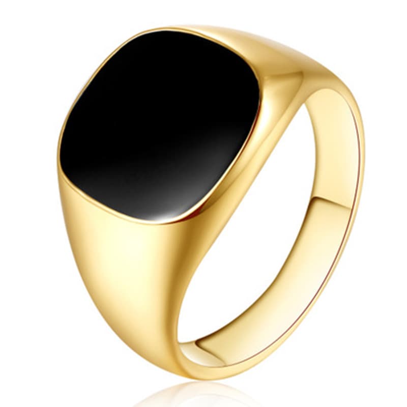 Yamaler Solid Polished Stainless Steel Band Biker Men Signet Ring Finger Jewelry Gift