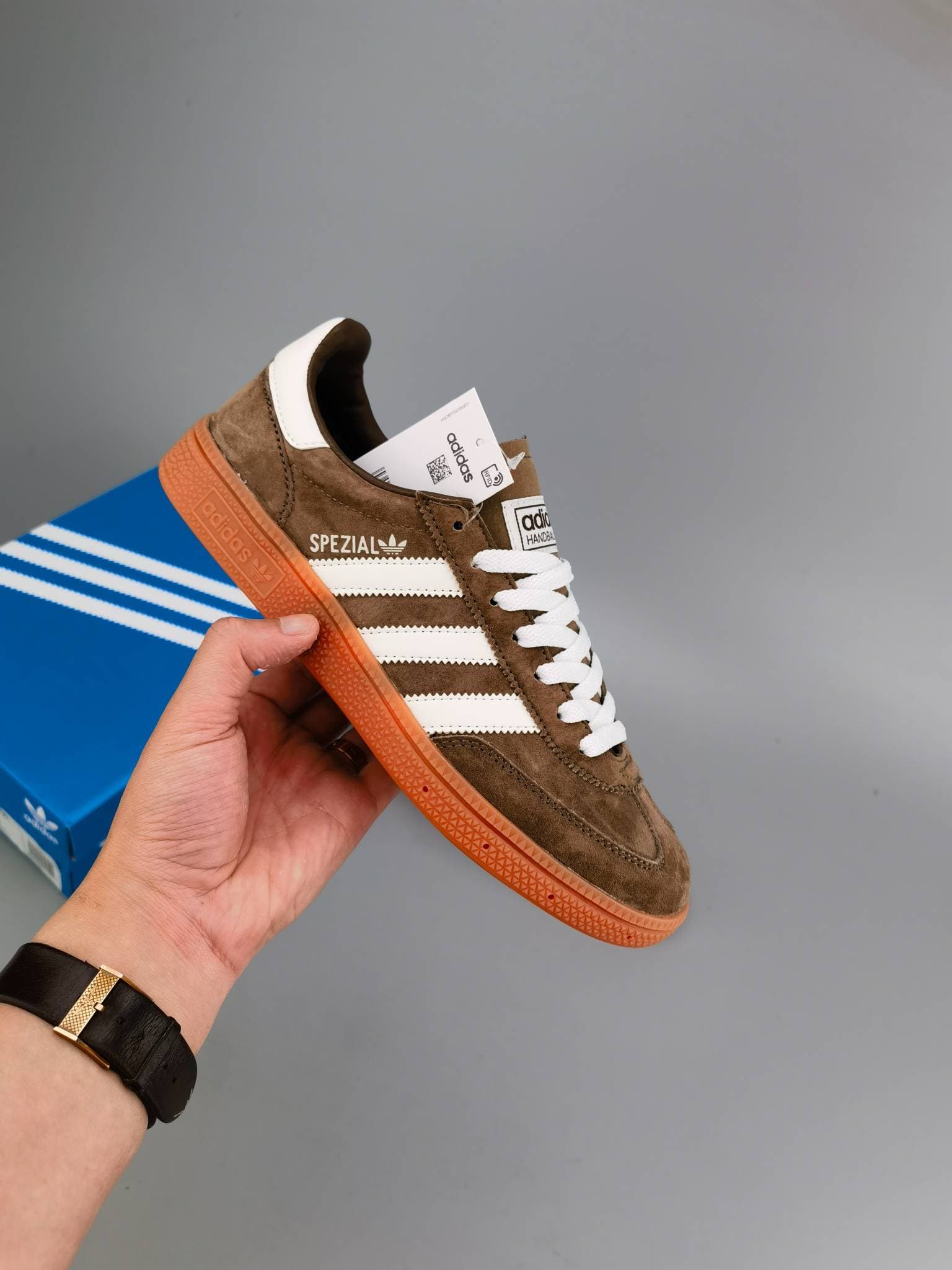 Baskets Sporty & Rich X Handball Spezial Collab en daim marron à semelle gomme, style rétro, basses, chaussures de marche décontractées, unisexes
