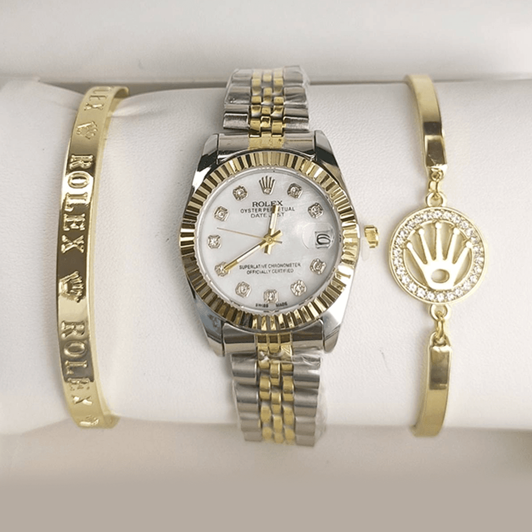 Swiss Classic Light Marque de luxe Tendance Designer Cadran Élégant Bracelet en acier Mouvement à quartz Coffret de montre (comprend 3 pièces)