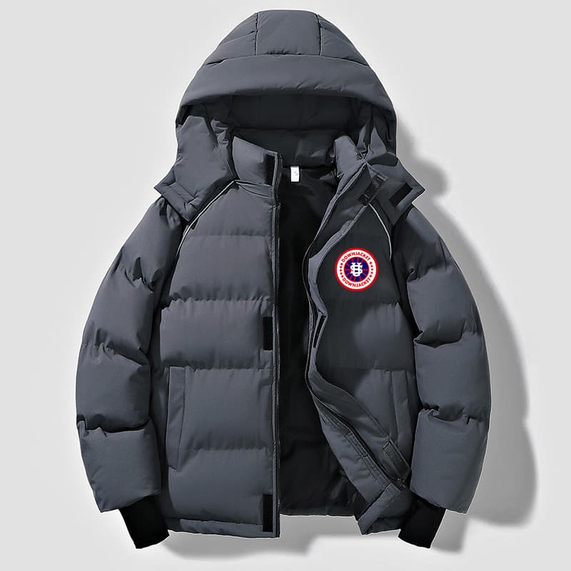 Men's Clothing Couple's Winter Hooded Loose Fitting Versatile US Map Logo Solid Color Windproof And Cold Resistant Cotton Coat