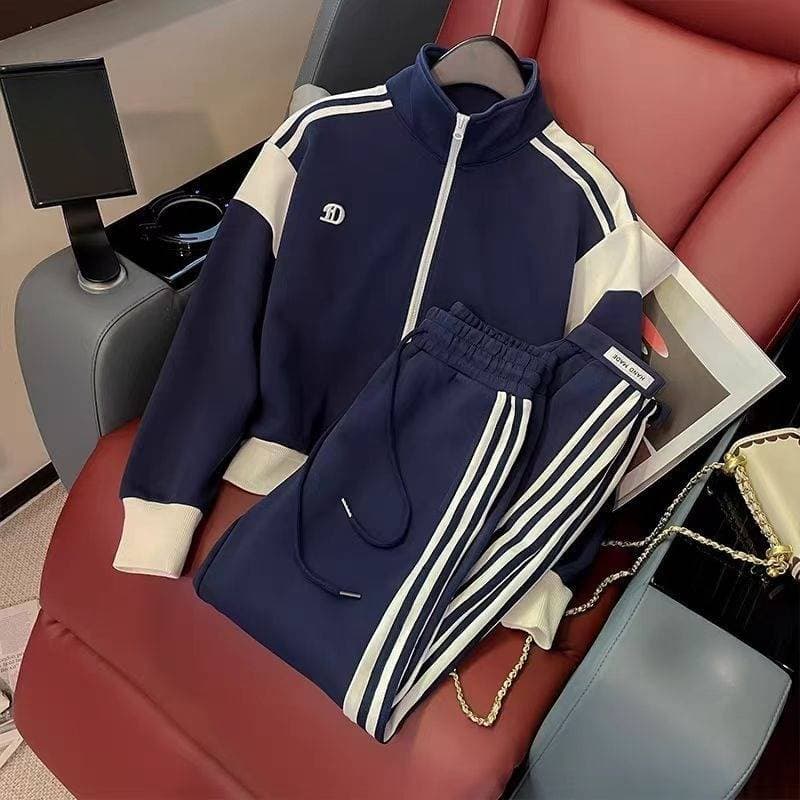 Women's Clothing High End Fashion Sports Suit For Women, New Autumn Style, Slim, Short Style, Color Matching Jacket, Leggings, Two Piece Suit