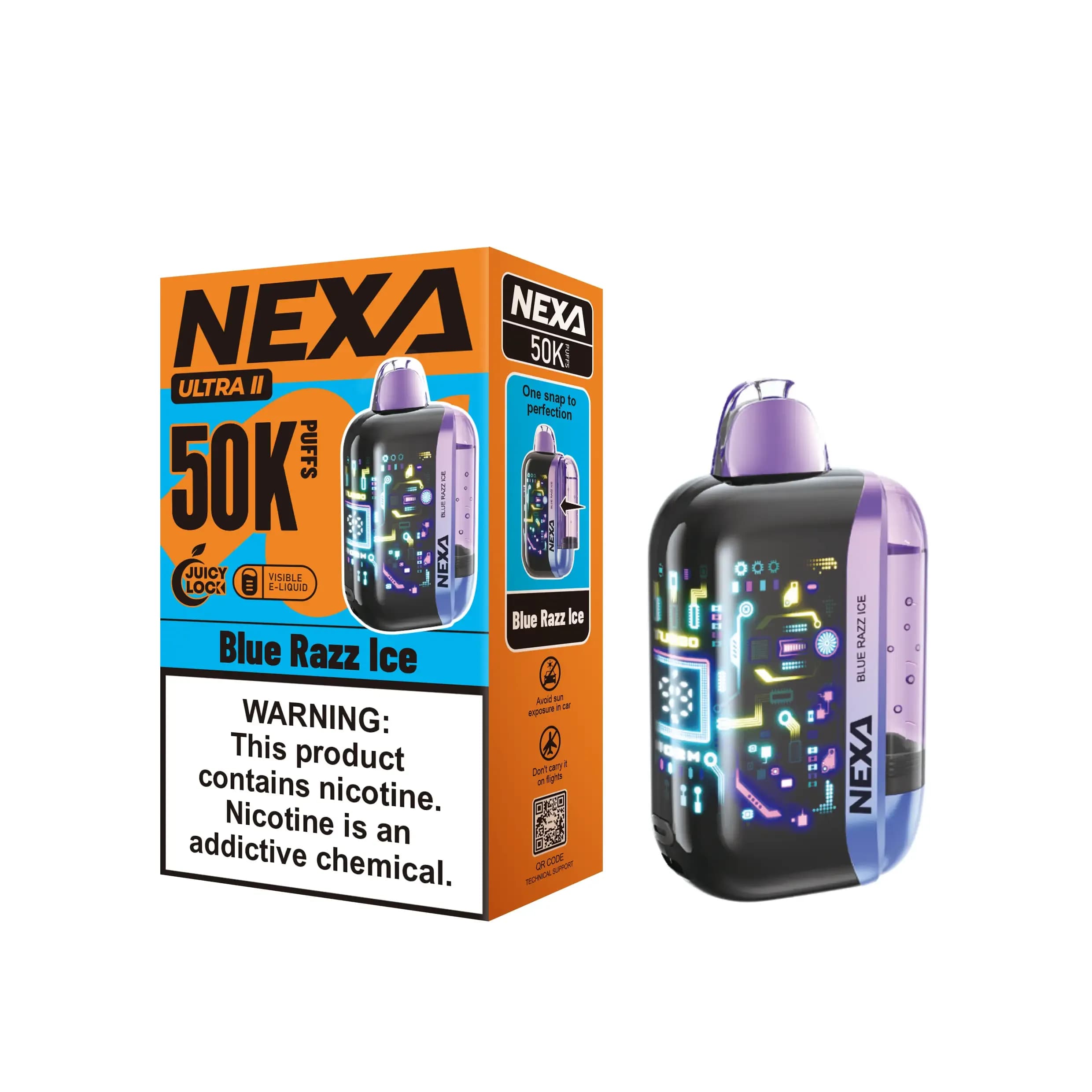 1 à 3 cigarettes électroniques jetables NEXA ULTRA II 50K (50 000 bouffées) - 20 ml, 5 % de sels de nicotine, 900 mAh