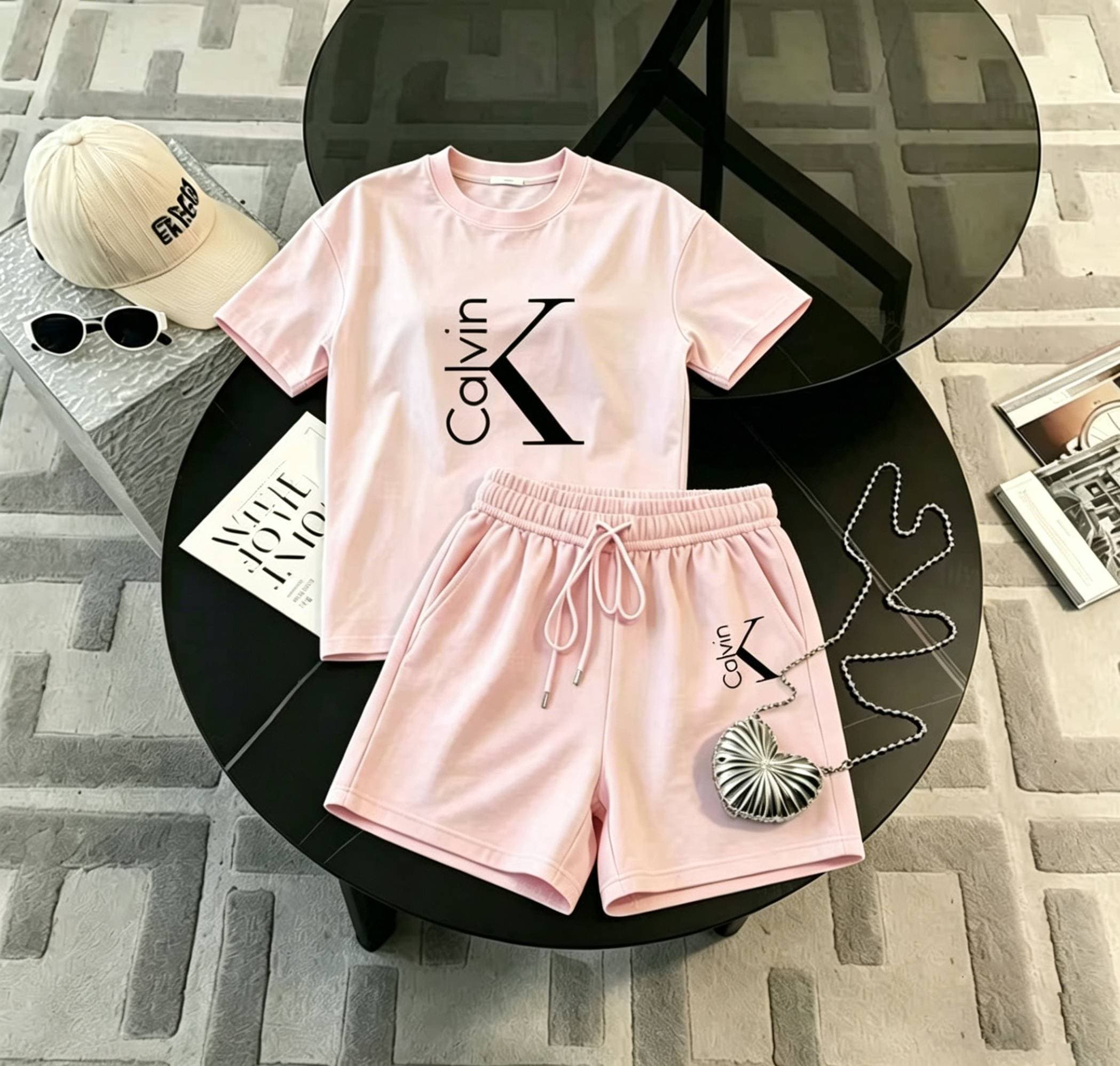Women's Summer Casual Shorts Set European American Letter Print Short Sleeve T-Shirt & Printed Shorts Ensemble