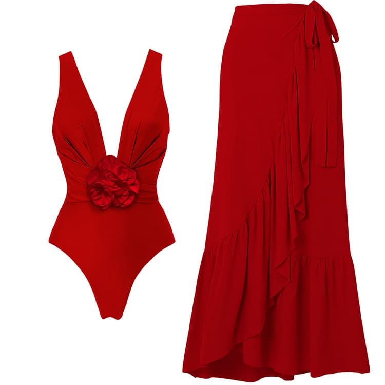 Women's Clothing One Piece Swimsuit Women's Tight Fitting Slim Retro Swimsuit Sexy Belly Covering Suit