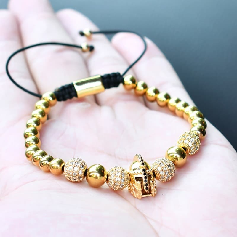 Luxury Helmet Zircon Bracelet 6mm Copper Beads Micro Inlaid Zircon Diamond Ball Non Fading Bracelet