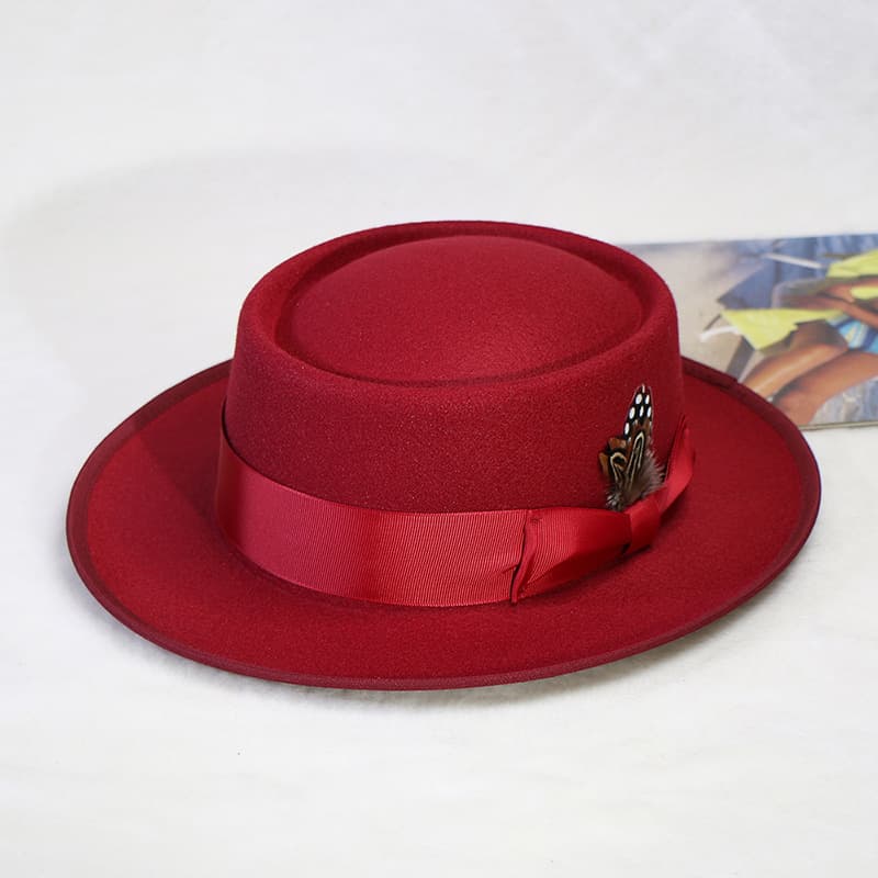 pork pie hat woolen hat garri lined British men's and women's jazz hat