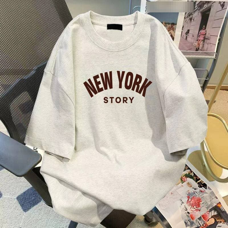 Unisex Oversized Short Sleeve T-Shirt 100% Cotton Unique Design Printed Top American Trendy Summer Wear