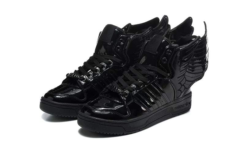 Baskets montantes pour homme, style streetwear, en cuir, à lacets, ornées d'ailes de mode