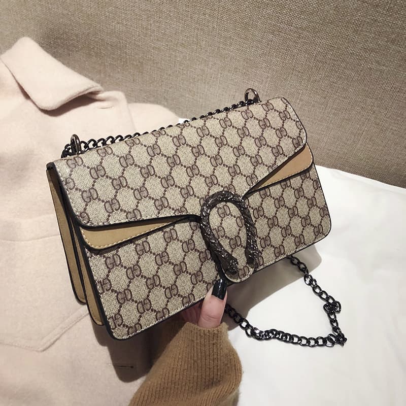 Nouveau sac carré de luxe léger pour femmes sac à bandoulière imprimé Vintage sac à bandoulière à chaîne de haute qualité