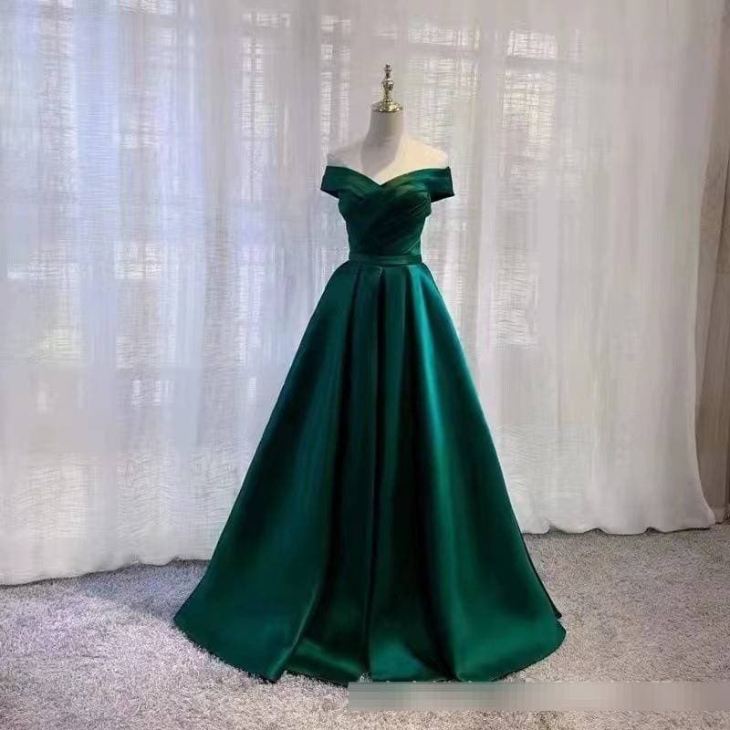 Elegant Off-Shoulder Wedding Guest Dress - Flattering A-Line Silhouette In Wine Red/Black/Navy For Brides & Formal Occasions