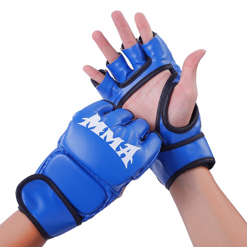 MMA Half Finger Gloves | Adult & Kids Sanda Muay Thai Training Gloves - Non-Slip Grip For Combat Sports
