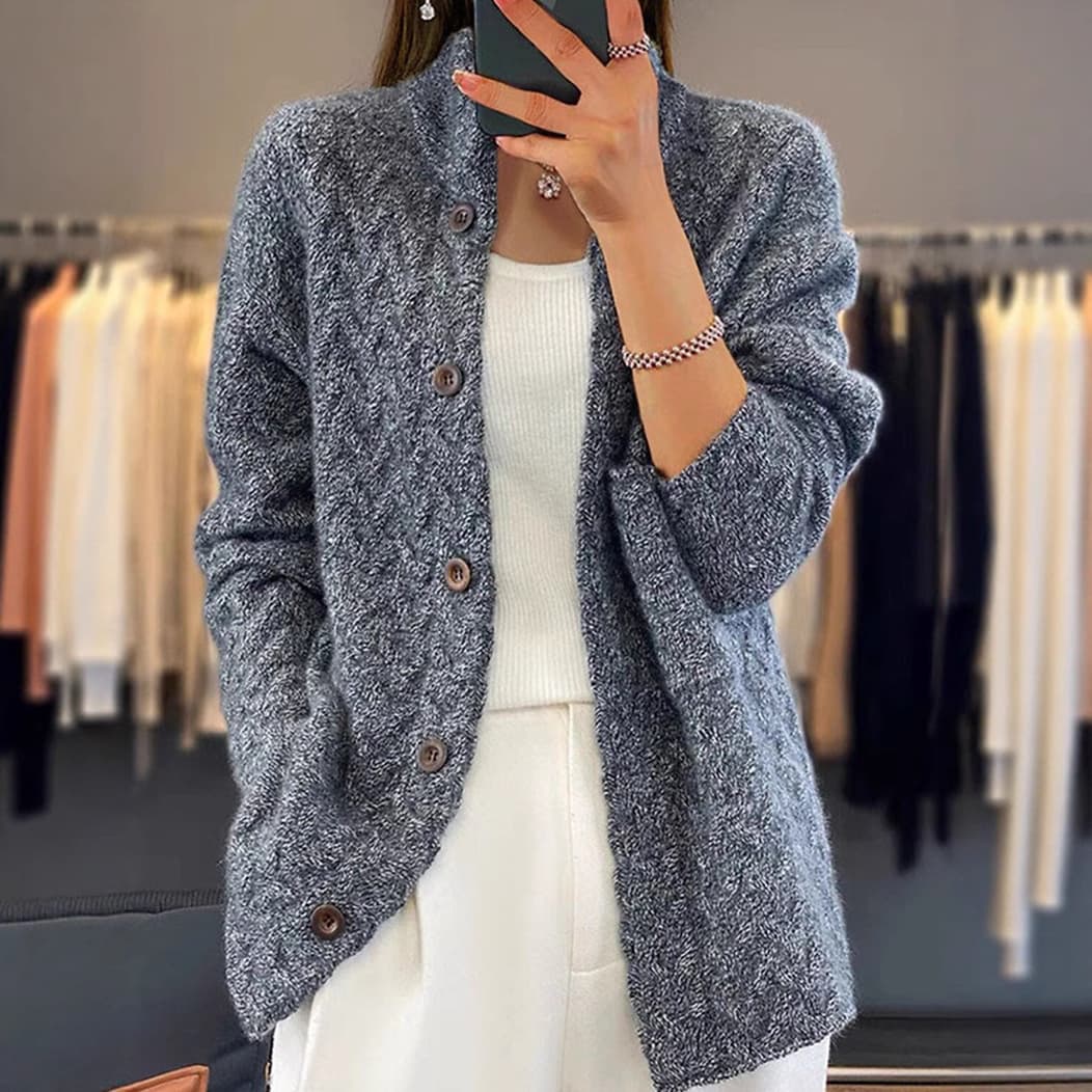 ​​Women's Korean-Style Jacquard Cardigan – Lightweight Knit Sweater For Autumn & Winter (S-XXXL)​​