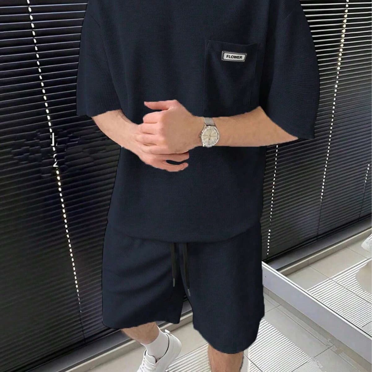 Men's Clothing T Shirt Shorts Simple Thin Two Piece Set