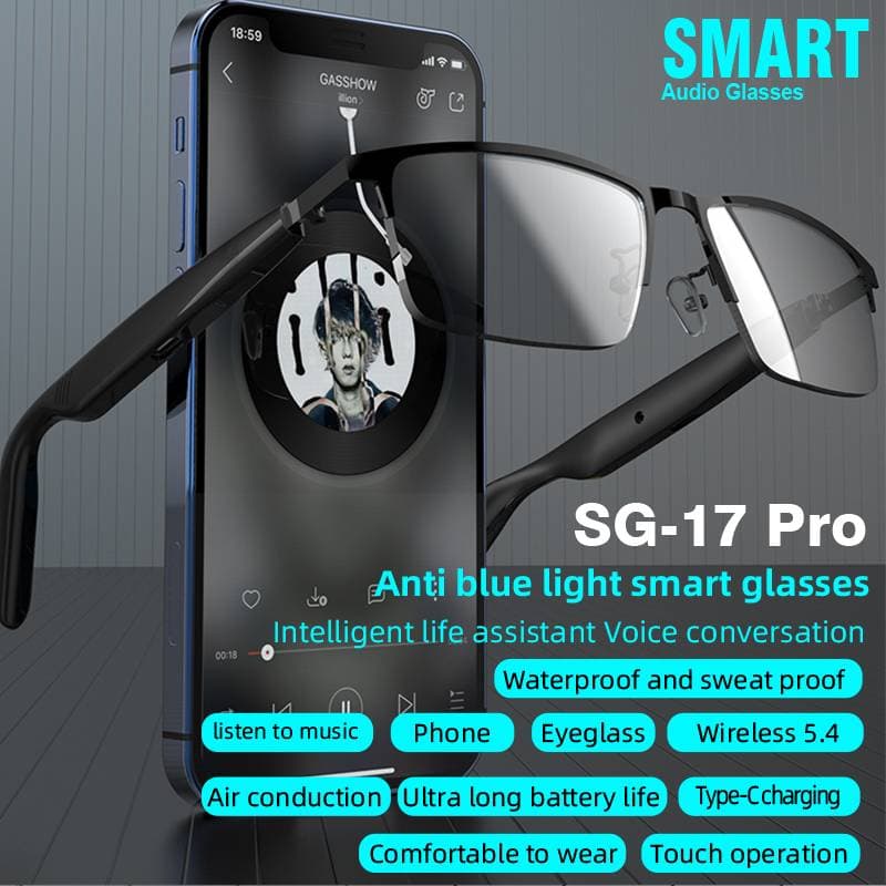 Byteuni Smart Glasses With Open Ear, Photochromic Lenses, Polarized Sunglasses Bluetooth,Voice Assistant,Mic Speakers For Men Women Bluetooth Glasses