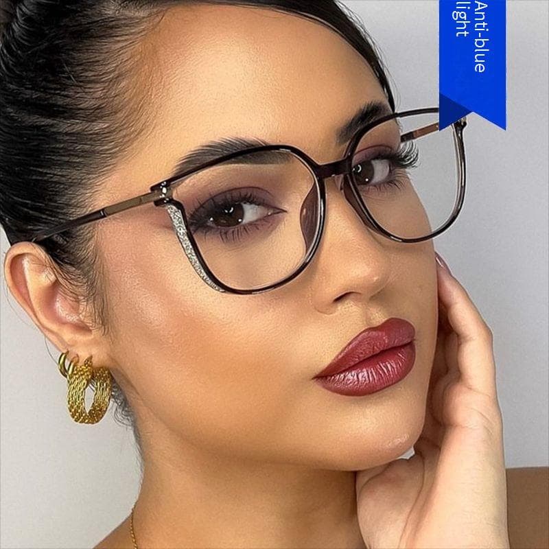 Women's Eyeglasses Ultra Light Glasses Frame For Myopia Suitable For Big Face Slimming Anti Blue Light Glasses Frame Plain Glasses For Round Face