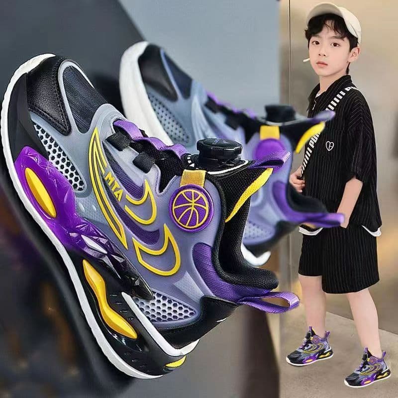 Children's Sports Shoes New Autumn Rotating Button Medium And Large Children's Casual Shoes Student Running Shoes Children's Shoes