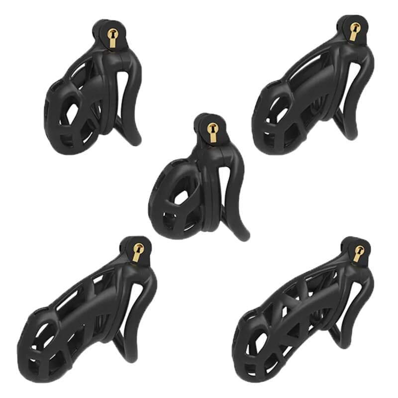 Resin Male Chastity Device Cobra With 4 Ring Sleeve Lock Cage Bondage Belt Fetish Sex Toy For Men