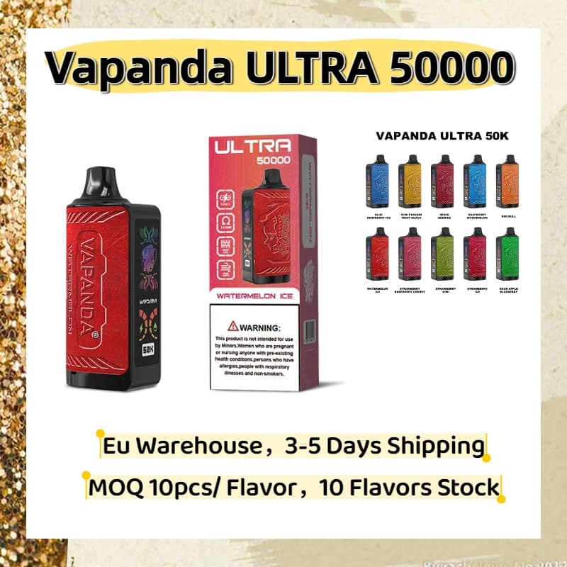 Cigarette électronique originale Vapanda Ultra 50000 bouffées, boîte de 50 000 bouffées, cartouches jetables