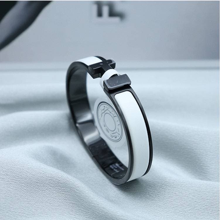 Bracelet à fermoir alphabet, 1 pièce, simple, émail givré, lettre H, pour couples