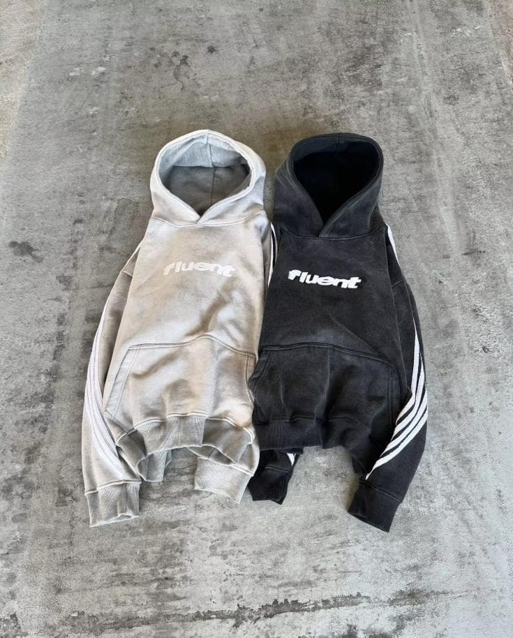 Men's Clothing Hip Hop Letter Embroidery Street Niche Retro Lazy Personality Hooded Sweatshirt Couple