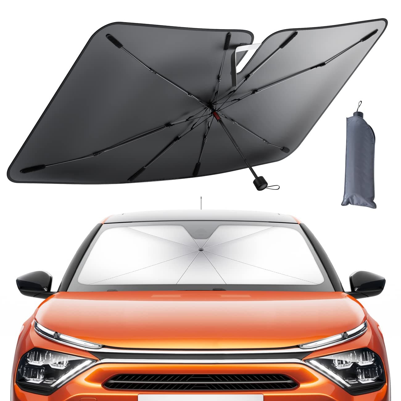 Car Windshield Sunshade - Foldable Car Windshield Sunshade, Anti-UV Coating, Heat Insulation Protection For Front Window, Suitable For Car, Sedan, SUV Windshield