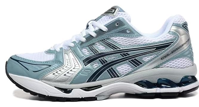 Chaussures de course Gel Kayano 14 Design, semelle résistante, confort optimal, idéales pour l'entraînement.