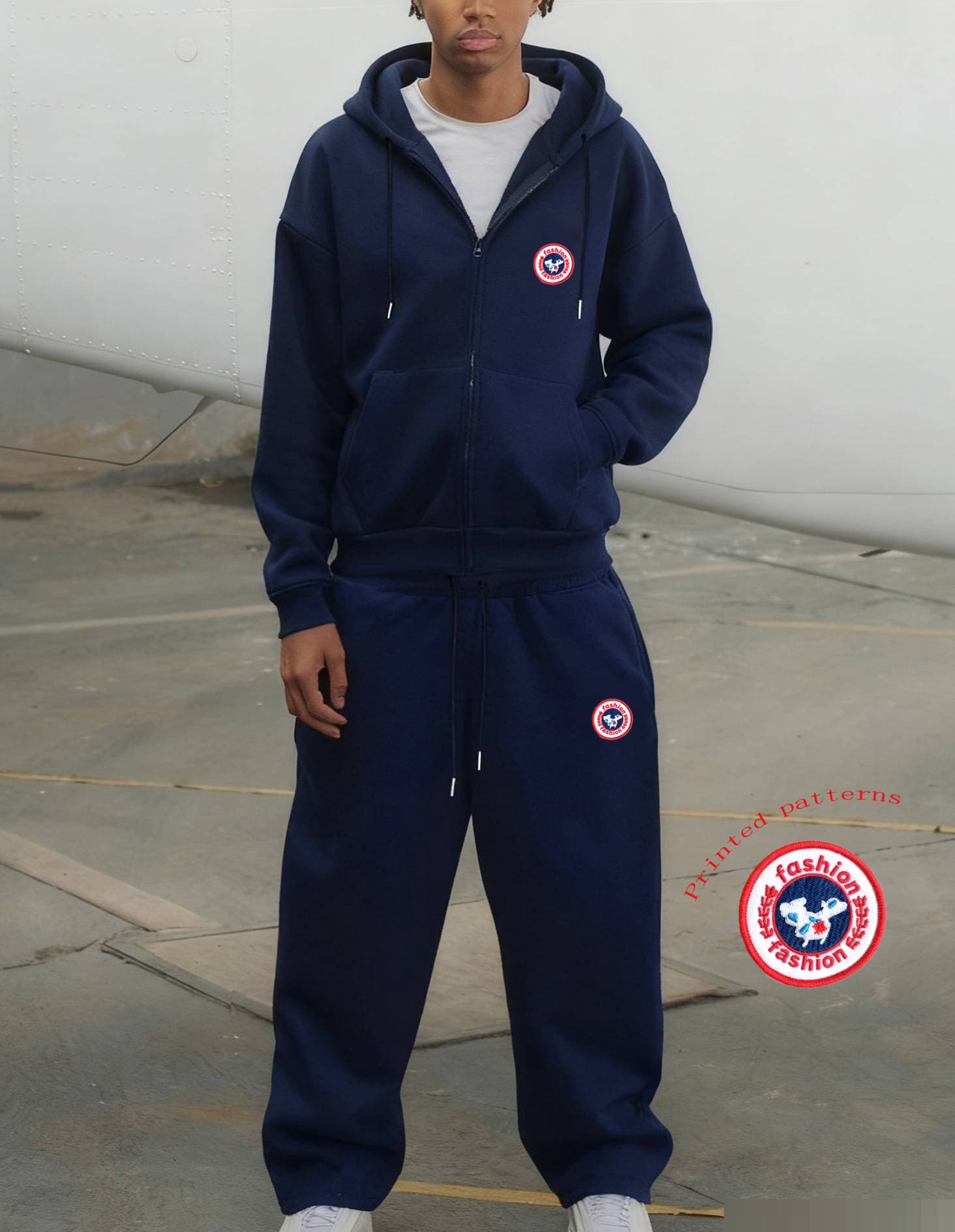 Sweat à capuche 2026 avec motif imprimé et cordon de serrage, style carte du monde, ensemble tendance 2026.