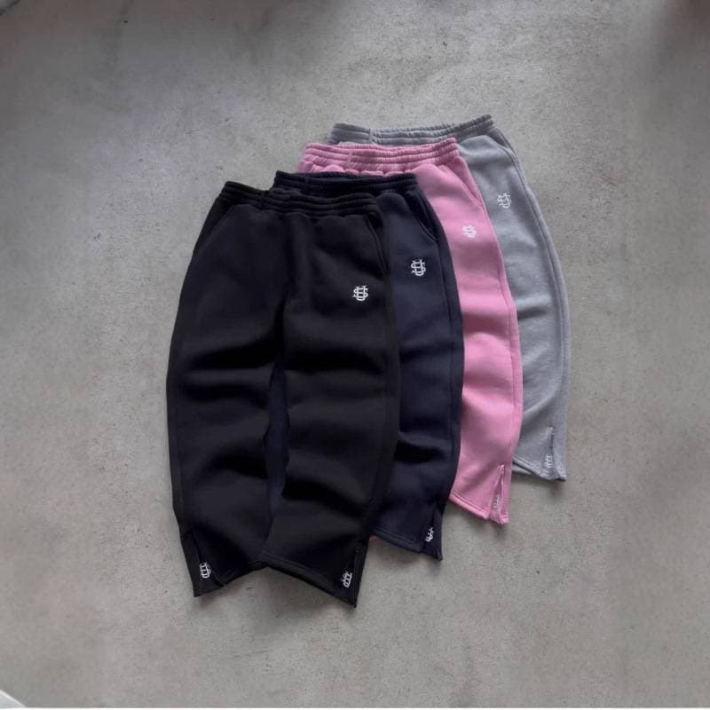 High Street Hip Hop Rap Style Embroidered Zipper Sweatpants Casual Long Pants For Men And Women Street Style