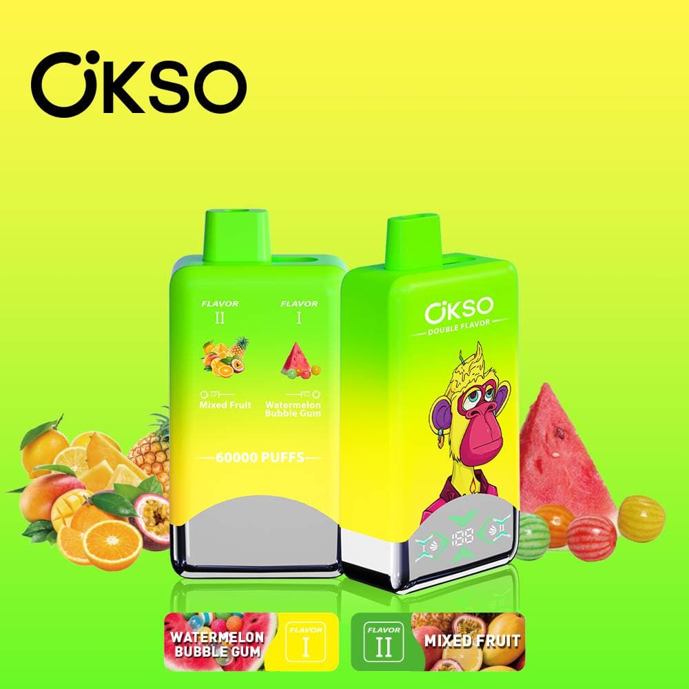 Kit de démarrage pour cigarette électronique 2 en 1 Double Saveur 60K Vapes Monkey avec écran LED, flacon d'e-liquide 9K 9000 Puff Bar, 2 % et 3 %