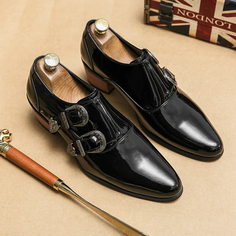 New Fashion Men's British Black Business Casual Loafer Shoes Daily Driving Office Leather Shoes One Foot Pedal Lazy Brown Banquet Dress Wedding Men's