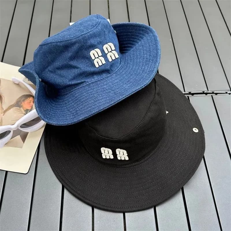 Foldable Hatwide Brim Hats Designer Women Visitor Travel Jeans Bucket Denim Fitted Flanging Bonnet Fisherman Mens Cowboy