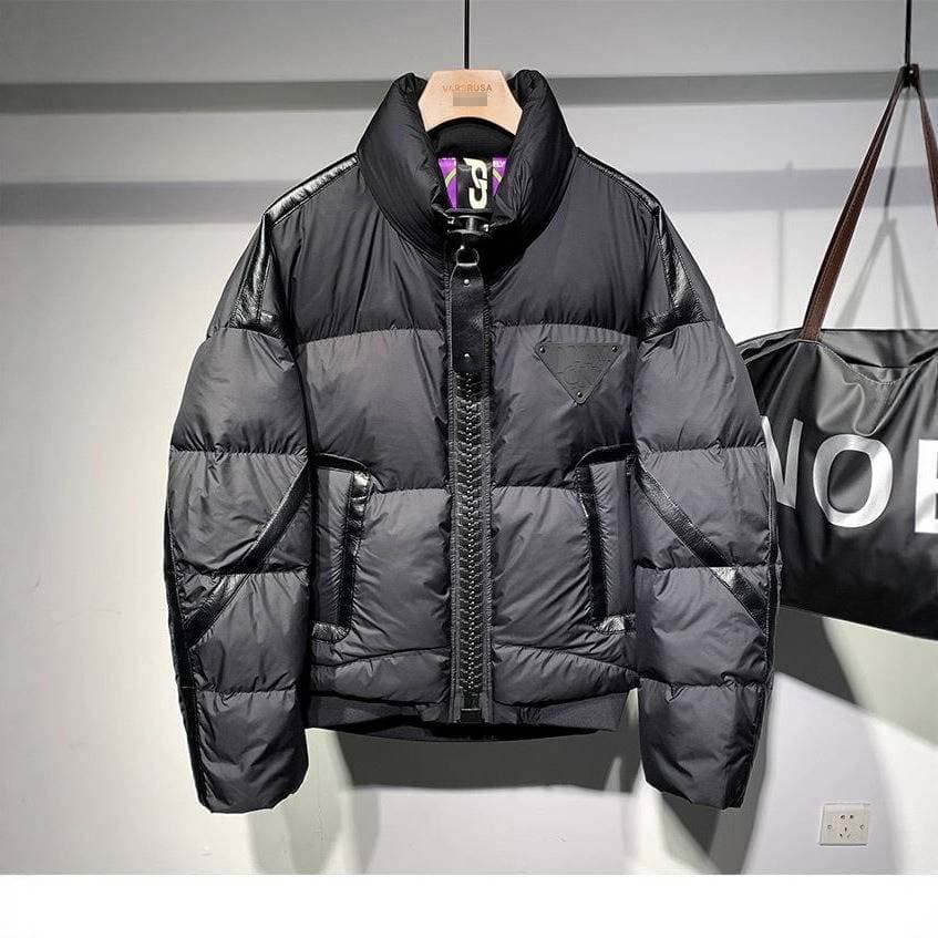 Men's Clothing Retro Stand Collar Cotton Jacket Winter Trendy Brand Thickened Puffer Jacket With Adjustable Hem And Water Repellent Cotton Jacket