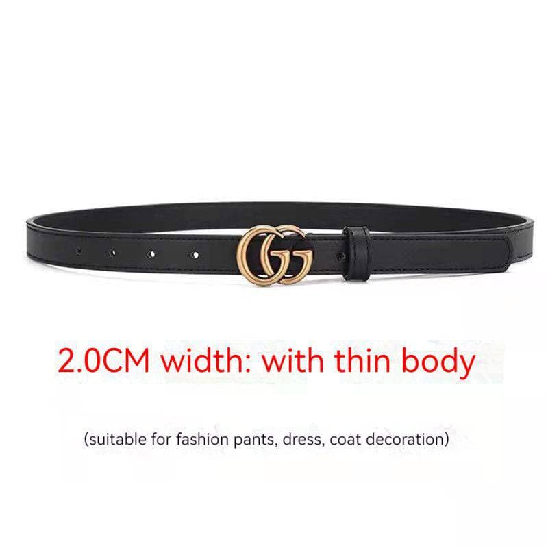 Ceinture tendance en cuir de vachette Double G pour femme, style ins, simple, noire, pour jeans