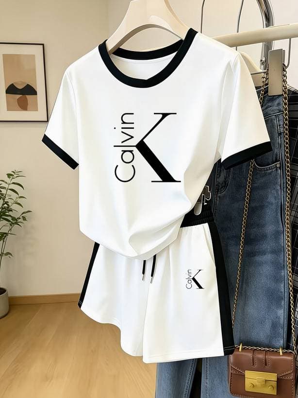 Women's Color Block Print Shorts Set - Summer Casual Two-Piece Outfit-7