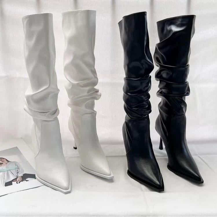 Women's Stacked Boots – 7cm Stiletto Knee-High Boots (2 Colors)