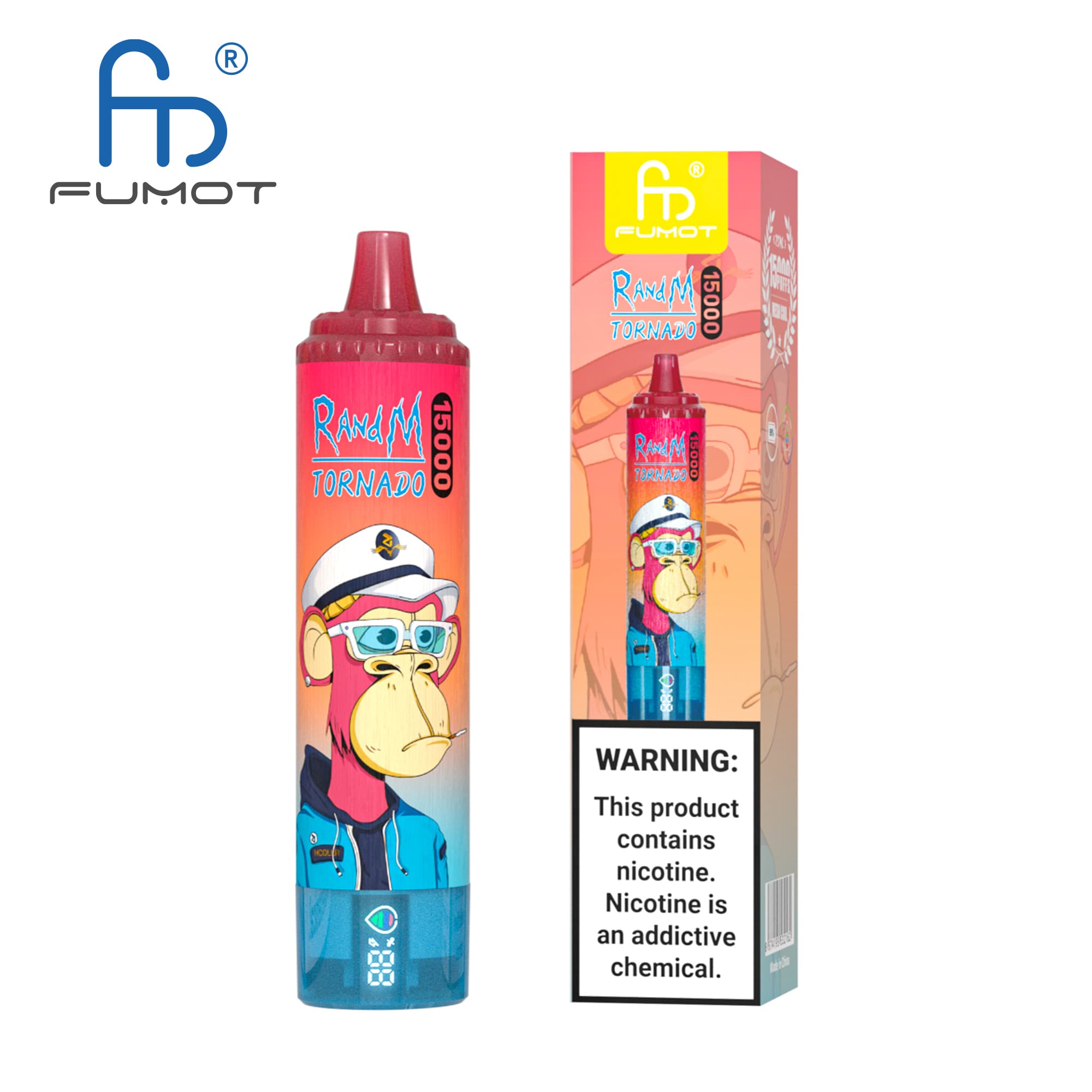 15PCS 15000 Puffs RANDM TORNADO Fraise Kiwi Saveur Fruitée Jetables Vape Cigarettes Électroniques Appareil Kit De Démarrage