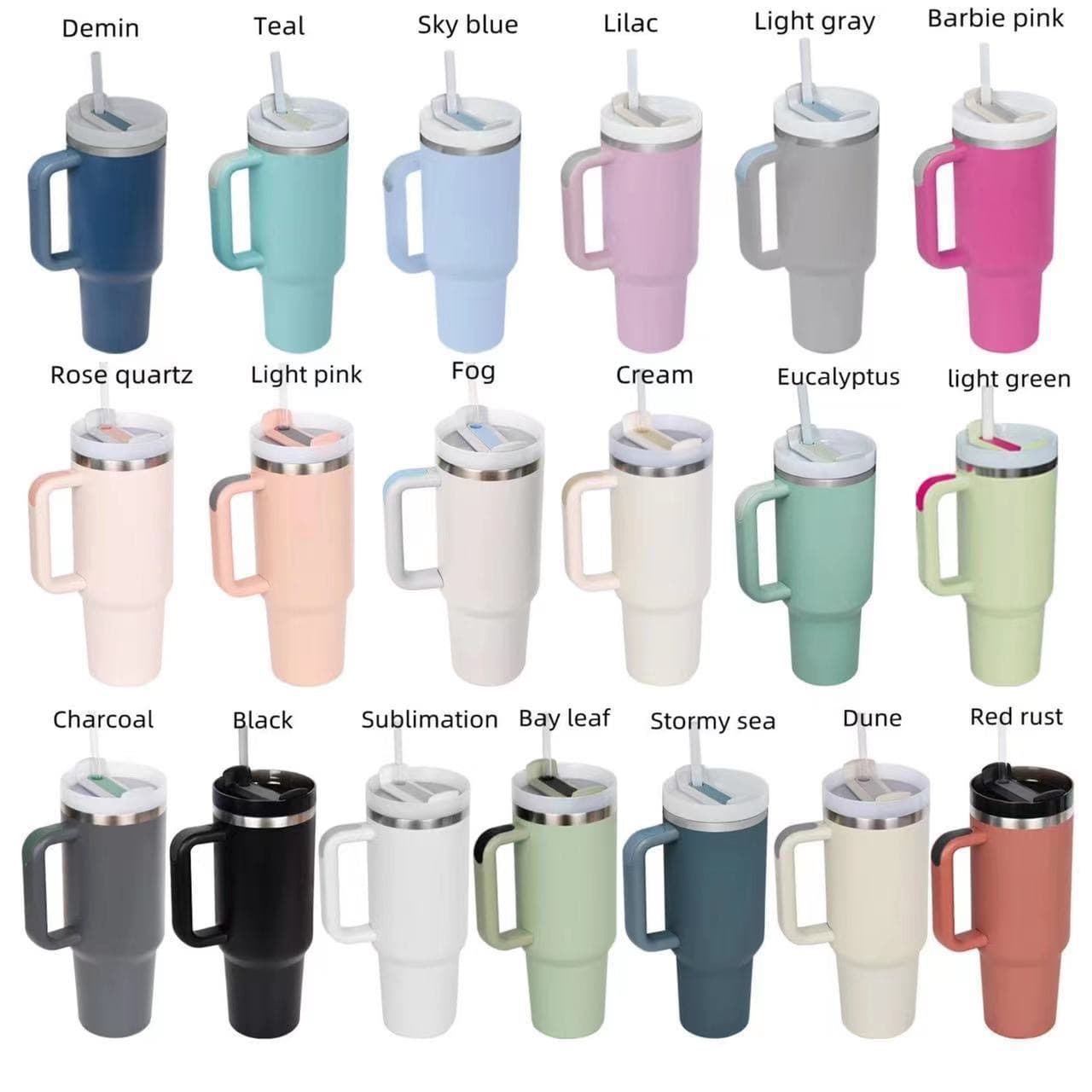 40oz Stainless Steel Tumbler With Handle - Vacuum Insulated Travel Mug For Car Cup Holders, BPA-Free