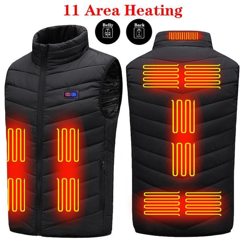 Intelligent heating 11-zone vest USB electric heating men's and women's four-zone and nine-zone vest graphene two-zone and 13-zone vest