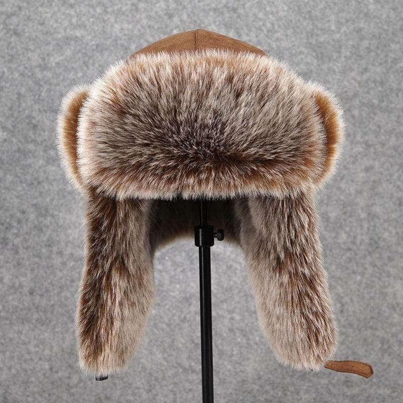 Russian Mongolian sheepskin winter Northeast Lei Feng snow imitation fox straw hat, father middle-aged and elderly ear