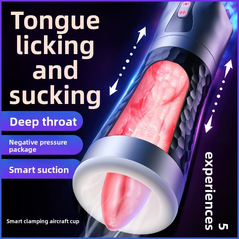 Smart Clip Suction Airplane Cup Deep Throat Sucking Electric Fully Automatic 10 Frequency Vibrating Male Masturbator Sex