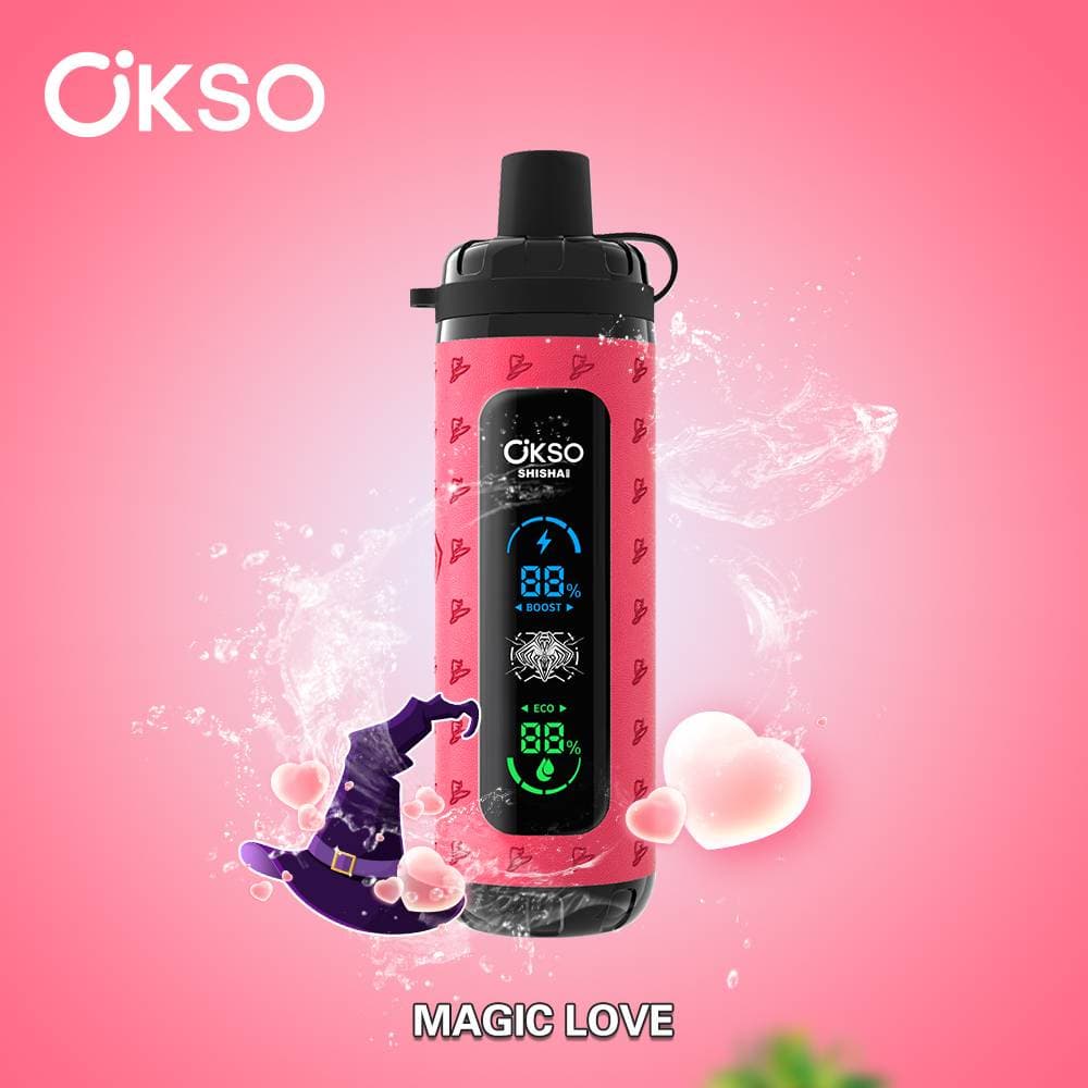 40K Vape - OKSO Max 40 000 bouffées Cherry Fiesta - Pack à prix réduit, économies exceptionnelles - 800 mAh, nicotine 2 %