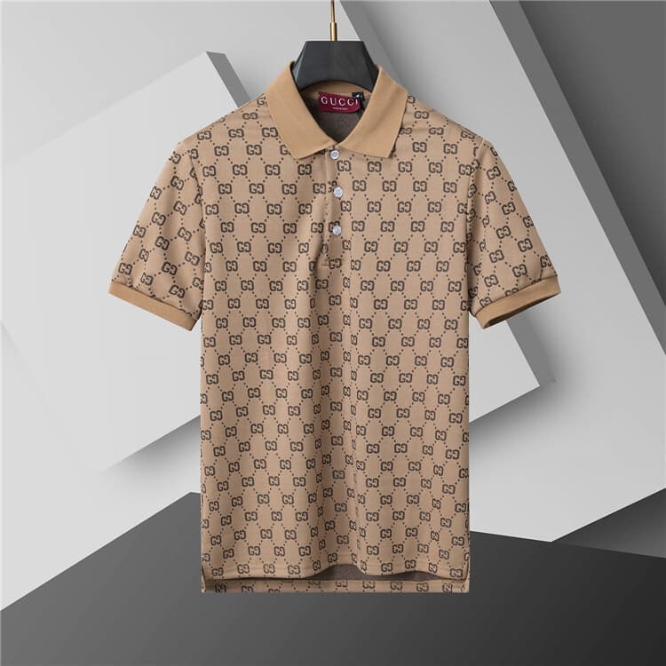 Polo d'été décontracté et tendance à manches courtes en coton perlé pour homme, col rond.