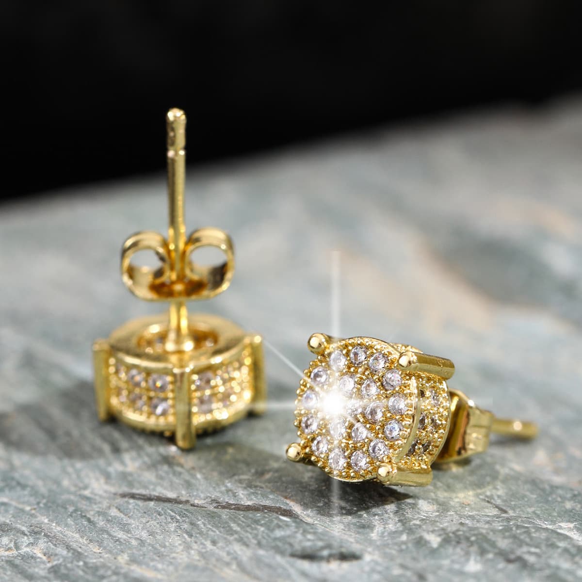 hot selling full diamond hip hop men's earrings micro inlaid full body zircon craft spot