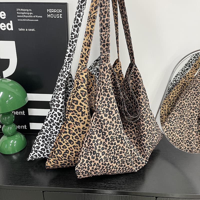 Cross-Border European American Fashion Leopard Print Single Shoulder Women, Large Capacity Shopping For Outings,